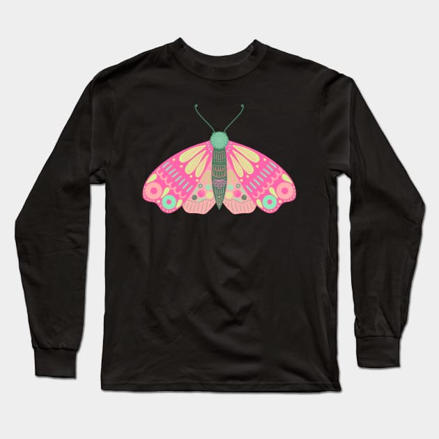 Moth, Zen Long Sleeve T-Shirt by Shine Design Blossom